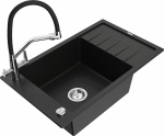 K&ouml;&ouml;givalamu koos kraaniga Mexen Elias Duo, graniit, 79.5 cm x 48 cm x 20 cm, h&otilde;be/must/kroom