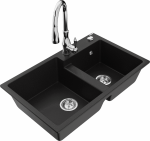 K&ouml;&ouml;givalamu koos kraaniga Mexen Tomas, graniit, 80 cm x 50 cm x 19 cm, must/kroom