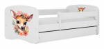 Lastevoodi Kocot Kids Bambi, valge v., 80 x 160 cm, voodipesu kastiga, madratsiga