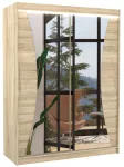 Riidekapp ADRK Max LED, pruunikas v., 58 cm x 150 cm x 200 cm, peegliga