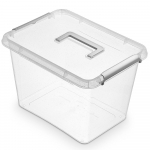 Kaanega hoiukarp, toidule/m&auml;nguasjade jaoks, k&auml;epidemetega Orplast Antibacterial, 19 l, l&auml;bipaistev v./hall v., 39 x 29 x 26.5 cm