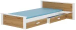 Lastevoodi Aldex With Shelf, pruun v./valge v., 90 x 200 cm, ilma madratsita