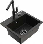 K&ouml;&ouml;givalamu koos kraaniga Mexen Milo Metallic black/gold+Black, graniit, 43 cm x 41 cm x 17.1 cm, metallic black/gold+black