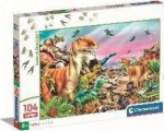 Pusle Clementoni Super Land Of Dinosaurus 25779, 33.5 cm x 48.5 cm, 104 tk, mitmev&auml;rviline