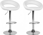 Toolide komplekt Beliani Peoria, l&auml;ikiv, valge v., 40 cm x 54 cm x 79 - 101 cm, 2 tk