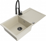 K&ouml;&ouml;givalamu koos kraaniga Mexen Leo, graniit, 90 cm x 50 cm x 19 cm, must/pruunikas