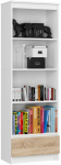 Raamaturiiul Akord Furniture Factory R60, pruun v./valge v., 180 cm x 35 cm x 60 cm