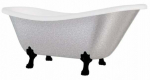 Vann, teisaldatav Besco Otylia Glam, 160 cm x 77 cm x 69.5 cm, ovaalne, valge/h&otilde;be