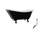 Vann, teisaldatav Besco Otylia B&W, 159.5 cm x 76.5 cm x 69.5 cm, ovaalne, valge/must