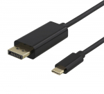 Juhe Deltaco Baltic, DisplayPort/USB Type-C, 200 cm, must