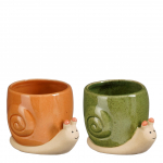 Lillepott Mica SNAIL 1191935, keraamiline, roheline/oranž