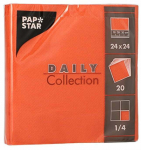 Pabersalvr&auml;tikud Pap Star Daily Collection, 24 cm x 24 cm, oranž v., 20 tk