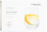 Klaaside komplekt Homla Cefalu, klaas, 0.39 l, 4 tk