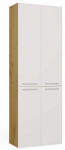 Vannitoa kapp pesukorviga Nel 1K DD, valge matt v./artisan oak, 30 cm x 60 cm x 174 cm