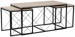 Kohvilaudade komplekt Kalune Design Defne, must v./travertine v., 45 - 50 cm x 100 cm x 52 cm, 3 tk