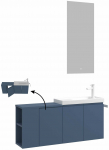 Vannitoa m&ouml;&ouml;bli komplekt Kalune Design Perla 100-343, matt sinine v., 22 cm x 110 cm x 45 cm