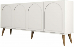 Konsoollaud Kalune Design Lyon 81, kreemjasvalge/p&auml;hklipuu v., 35 cm x 180 cm x 81 cm