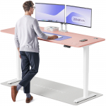 Arvutilaud reguleeritava k&otilde;rgusega Desktronic HomePro, 200 cm x 80 cm, 63 - 128 cm, valge v./roosa v.