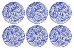 Taldrikute komplekt prae Hermia Blue Wave, 25.5 cm x 25.5 cm x 2.5 cm, sinine v./valge v.