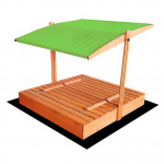 Liivakast liivaga 4IQ Hatis, 120 x 120 cm, kaanega, pruun v./roheline v., 250 kg