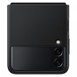 Telefoni &uuml;mbris Samsung Leather Cover for Galaxy Flip 3, Samsung Galaxy Z Flip3, must v.