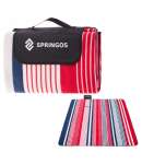 Matkamatt Springos Picnic Mat PM017, sinine/valge/punane, 200 x 200 cm