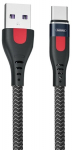 Kaabel Remax RC-188a, USB/USB-C, 100 cm, must v./punane v.