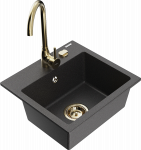 K&ouml;&ouml;givalamu Mexen Milo 6505-76-670200-50, graniit, 43.5 cm x 41 cm x 17.1 cm, kuldne/must