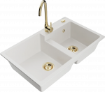 K&ouml;&ouml;givalamu Mexen Tomas, graniit, 80 cm x 50 cm x 19 cm, kuldne/valge