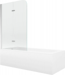 Vann seinaga, teisaldatav Mexen Vega, 80 cm x 180 cm x 40 cm, ristk&uuml;lik, valge/kroom