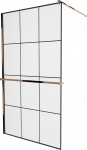 Du&scaron;isein Mexen Kioto+ Walk-In, 110 cm x 200 cm, must/roosa kuld