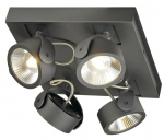 Valgusti lagi SLV Kalu 1000135, LED, 3000 &deg;K, 4 x 60 W, must v.