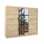 Riidekapp ADRK Denis, sonoma tamm v., 58 cm x 250 cm x 215 cm, peegliga