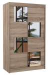 Riidekapp ADRK Lugano 120, pruun v./pruunikas v., 58 cm x 120 cm x 200 cm, peegliga