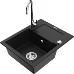 K&ouml;&ouml;givalamu koos kraaniga Mexen Enzo, vaik/graniit, 57.6 cm x 46.5 cm x 17.4 cm, must