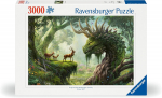 Pusle Ravensburger The Dragon Comes To Life, 80 cm x 121 cm, 3000 tk, roheline v.