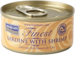 Kassi m&auml;rgtoit Fish4Cats Finest Sardine With Shrimps, kalaliha, 0.07 kg