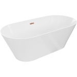 Vann seinaga, teisaldatav Mexen Luna Slim, 170 cm x 75 cm x 58 cm, ovaalne, valge/roosa kuld