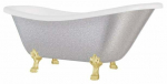Vann, teisaldatav Besco Otylia Glam, 170 cm x 77 cm x 68.5 cm, ovaalne, kuldne/valge