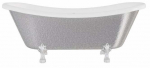 Vann, teisaldatav Besco Amelia Glam, 190 cm x 77 cm x 69 cm, ovaalne, h&otilde;be/kroom