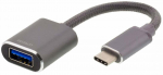 Adapter Deltaco, USB Type C/USB Type A, 11 cm, hall