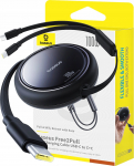Juhe Baseus Free2Pull, 3 x USB Type-C, 100 cm, must v., 100 W
