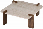 Kohvilaud Nordure Marais, p&auml;hklipuu v./travertine v., 90 cm x 90 cm x 35 cm