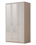 Riidekapp Kalune Design Kardelen Rb-119-02, valge v., 105 cm x 52 cm x 210 cm, peegliga