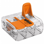 Klemm Wago 221-413/50, 3 x 0,2-4 mm&sup2;, 32 A, oranž v., 50 tk