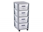 Vannitoa riiul ratastel Curver Storage Rack On Wheels, valge v./hall v.