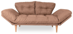 Diivanvoodi Hanah Home 3-Seat Nina Daybed GR102, hele pruun v., 120 x 60 cm x 40 cm