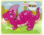 Puidust pusle Lean Toys Corythosaurus 10344, 18 cm x 16 cm, violetne