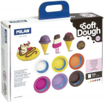 Plastiliini komplekt, koos tarvikutega Milan Soft Dough Ice Cream And Waffles, pruun v./valge v./kollane v.