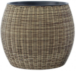Lillepott Home4you Wicker 38208, plastik/metall, hele pruun v.